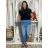 Nohavice dlhé letné dámske RITA  (S/M/L ONE SIZE) TALIANSKA MÓDA IMSM251129/DUR S/M/L svetlo modrá