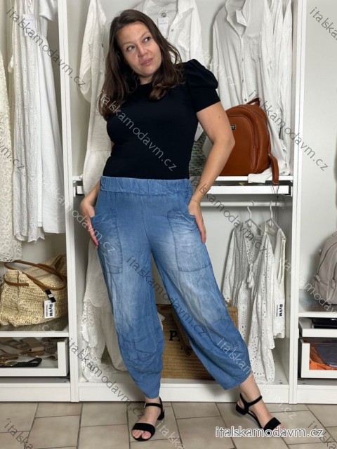 Nohavice dlhé letné dámske RITA  (S/M/L ONE SIZE) TALIANSKA MÓDA IMSM251129/DUR S/M/L svetlo modrá