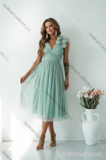 Šaty elegantné bez rukávu dámske nadrozmer (34-42) POLSKÁ MÓDA PMLWD25OLIVIA5