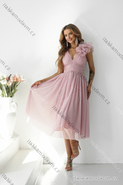 Šaty elegantné bez rukávu dámske nadrozmer (34-42) POLSKÁ MÓDA PMLWD25OLIVIA6