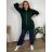 Mikina na zip s kapucí dlouhý rukáv dámská nadrozměr (3XL/4XL ONE SIZE) ITALSKá MóDA IM423048
