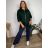 Mikina na zips s kapucňou dlhý rukáv dámska nadrozmer (3XL/4XL ONE SIZE) TALIANSKA MóDA IM423048/DU 3XL / 4XL smaragdová