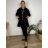 Bunda/Kabát dlouhý rukáv dámská (S/M/L ONE SIZE) ITALSKÁ MODA IM4211311/DR čierna