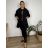 Bunda/Kabát dlouhý rukáv dámská (S/M/L ONE SIZE) ITALSKÁ MODA IM4211311/DR čierna