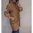 Bunda/Kabát dlouhý oversize rukáv dámská (S/M/L ONE SIZE) ITALSKÁ MODA IM4211311/DUR tm. hnědá S/M/L