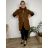 Bunda/Kabát dlouhý oversize rukáv dámská (S/M/L ONE SIZE) ITALSKÁ MODA IM4211311/DUR tm. hnědá S/M/L