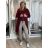 Cardigan s kapucí dlhý rukáv dámsky nadrozmer (44/46/48 ONE SIZE) TALIANSKA MÓDA IMSM251131/DR 44/46/48 vínová