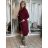 Cardigan s kapucí dlhý rukáv dámsky nadrozmer (44/46/48 ONE SIZE) TALIANSKA MÓDA IMSM251131/DR 44/46/48 vínová