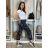 Nohavice strečové dlhé dámske (S/M/L ONE SIZE) TALIANSKA MODA IM424274/DR S/M/L čierna