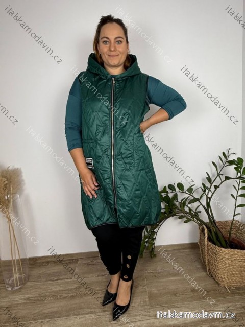 Vesta s kapucňou bez rukávu dámske nadrozmer (52/54/56 ONE SIZE) TALIANSKA MóDA IM4251256