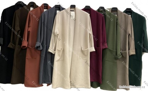 Cardigan s vreckami dlhý rukáv dámsky nadrozmer (46/48/50 ONE SIZE) TALIANSKA MÓDA IMC25337