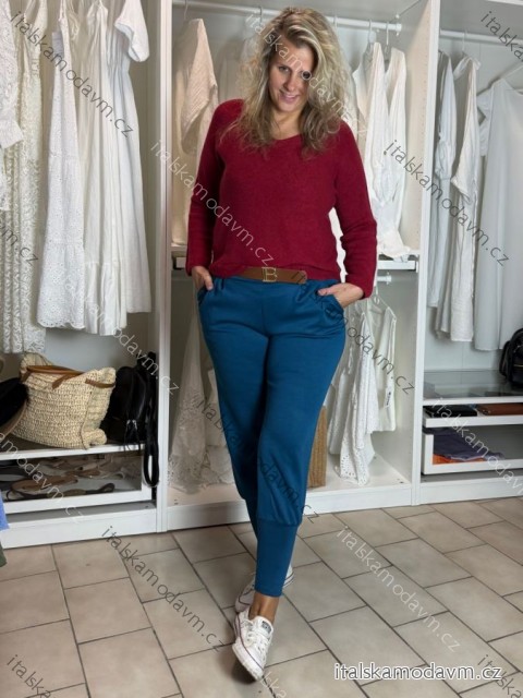 Nohavice s páskem dámske nadrozměr (42/44/46 ONE SIZE) TALIANSKA MóDA IMSM251125/DR