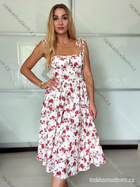 Šaty letné citrónky lemon, leopardie a kvetované na ramienka dámske (XS/S/M ONE SIZE) TALIANSKA MÓDA IMWCN251858