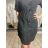 Šaty krátke košeľové 3/4 rukáv dámske (S/M/L ONE SIZE) TALIANSKA MÓDA IMD251111/DU S/M/L čierna