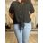 Košile oversize 3/4 rukáv mušelín dámská VANDA (S/M/L ONE SIZE) ITALSKÁ MÓDA IMWMY251111/DU S/M/L Černá