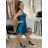 Šaty elegantné spoločenské na ramienka dámske Lolita (XS/S ONE SIZE) TALIANSKA MóDA IM322461/DUR tm. petrolejová XS/S