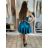 Šaty elegantné spoločenské na ramienka dámske Lolita (XS/S ONE SIZE) TALIANSKA MóDA IM322461/DUR tm. petrolejová XS/S
