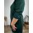Mikina na zips s kapucňou dlhý rukáv dámske nadrozmer (50/52/54 ONE SIZE) TALIANSKA MÓDA IMC251114/DUR 50/52/54 tmavo smaragdová