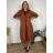 Cardigan dlhý bavlnený 3/4 dlhý rukáv dámsky nadrozmer (52/54/56 ONE SIZE) TALIANSKA MÓDA IM425550/DUR  vínová