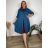 Cardigan dlhý bavlnený 3/4 dlhý rukáv dámsky nadrozmer (52/54/56 ONE SIZE) TALIANSKA MÓDA IM425550/DUR  vínová