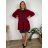 Cardigan bavlnený s vreckami dlhý rukáv dámsky nadrozmer (48/50/52 ONE SIZE) TALIANSKA MÓDA IM425549/DUR  vínová