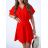 Šaty krátke elegantný letný krátky rukáv dámske (S/M/L ONE SIZE) TALIANSKA MÓDA IMD25122/DR čierna S/M/L