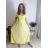 Šaty dlhé voľnočasové krátky rukáv dámske MARIA (XS/S/M ONE SIZE) TALIANSKA MÓDA IMD2525369/DUR žlutá XS/S/M