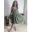 Šaty letný mušelín na ramienka dámske ELIANA (S/M/L ONE SIZE) TALIANSKA MÓDA IMWGS251169/DUR khaki S/M/L