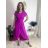 Šaty dlhé elegantný letný krátky rukáv dámske (S/M/L ONE SIZE) TALIANSKA MÓDA IM425247/DR fialová S/M/L