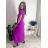 Šaty dlhé elegantný letný krátky rukáv dámske (S/M/L ONE SIZE) TALIANSKA MÓDA IM425247/DR fialová S/M/L