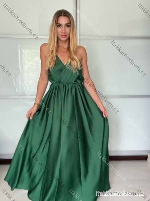 Šaty letní dlouhé na ramínka dámské (S/M ONE SIZE) ITALSKÁ MÓDA IMM209972/DU