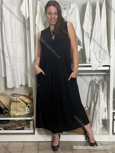 Šaty dlhé letné bez rukávov dámske (S/M/L ONE SIZE) TALIANSKA MÓDA IMM25M12669