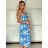 Šaty dlouhé letní na ramínka dámské (XS/S/M ONE SIZE) ITALSKÁ MÓDA IMWGS251316/DU -   modrá -   S / M