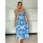 Šaty dlouhé letní na ramínka dámské (XS/S/M ONE SIZE) ITALSKÁ MÓDA IMWGS251316/DU -   modrá -   S / M