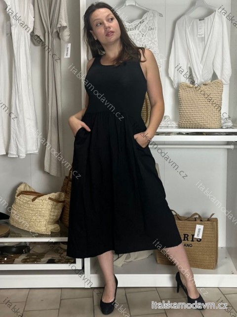 Šaty dlhé voľnočasové letné bez rukávov dámske (S/M/L ONE SIZE) TALIANSKA MÓDA IMWBR252310/DUR