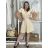 Šaty spoločenské elegantné krátký rukáv dámske (S/M/L ONE SIZE) TALIANSKA MÓDA IMPSH251111/DU S/M/L béžová