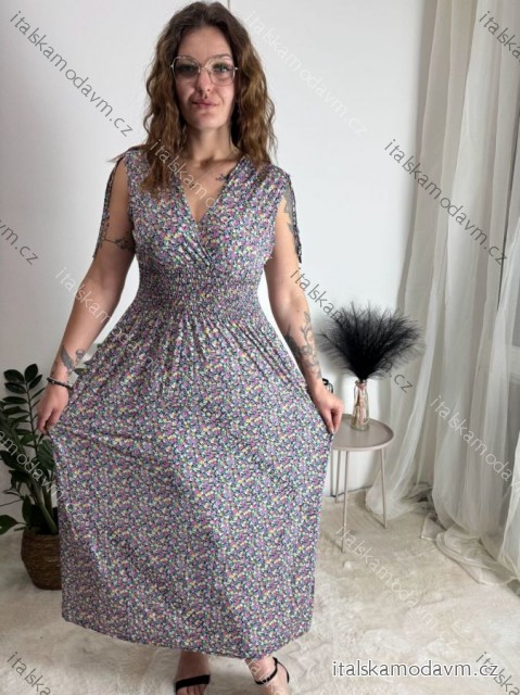 Šaty dlouhé elegantní icecool bez rukávu dámské (M/L, XL/XXL) AINUOSI   ITALSKÁ MODA IMB229927 svetlo ružová M / L