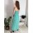 Šaty dlhé letné na ramienka dámske nadrozmer BELLA (M/L - XL/XXL ONE SIZE) IMWGD25V084/DUR zelená M/L