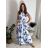 Šaty dlouhé letní elegantní bez rukávu dámské (S/M/L ONE SIZE) ITALSKÁ MÓDA IMPBB24P9741/DUR modrá S/M/L