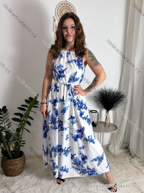 Šaty dlhé letné elegantné bez rukávov dámske (S/M/L ONE SIZE) TALIANSKA MÓDA IMPBB24P9741/DUR