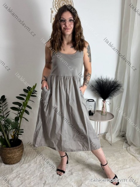Šaty voľnočasové bez rukávu dámske Adeline (M/L/XL ONE SIZE) TALIANSKA MÓDA IM4253191/DUR