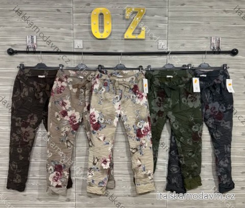 Kalhoty strečové květované dlouhé dámské (S/M/L ONE SIZE) ITALSKá MODA IMPOZ2521935