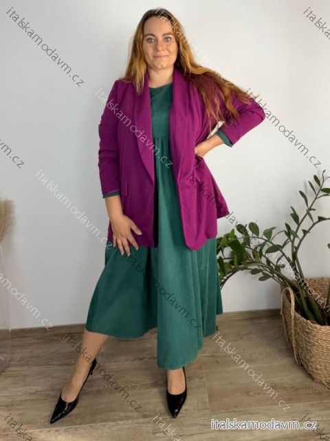 Sako dlhý rukáv dámsky nadrozmer (52/54 ONE SIZE) TALIANSKA MÓDA IM4242607/DUR