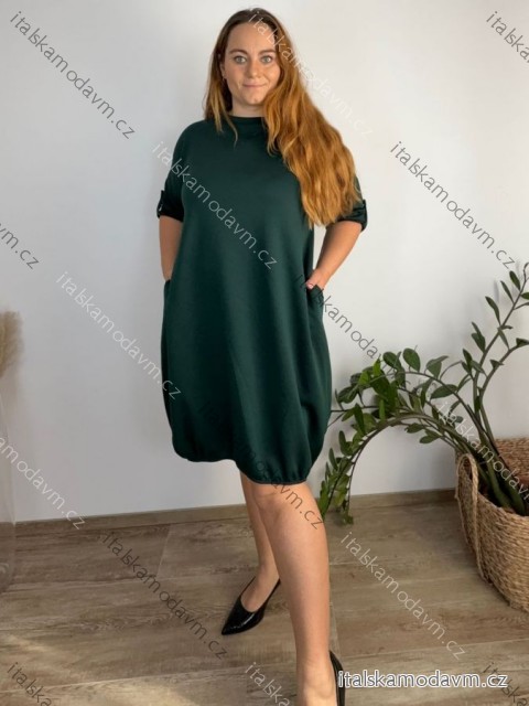 Šaty voľnočasové 3/4 rukáv dámske nadrozmer (54/56/58 ONE SIZE) TALIANSKA MÓDA IM4251137/DR