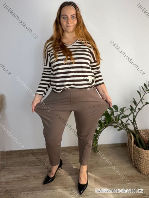 Kalhoty volnočasové dámské nadrozměr  (46/48/50 ONE SIZE) ITALSKÁ MÓDA IMC25354