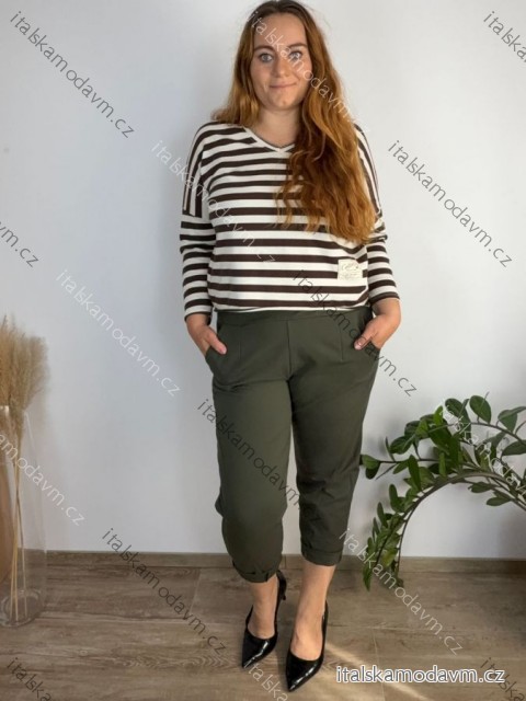 Kalhoty volnočasové dámské nadrozměr  (46/48/50 ONE SIZE) ITALSKÁ MÓDA IMC25354/DU