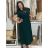 Šaty dlouhé elegantný letný krátky rukáv dámske BLANA (M/L/XL  ONE SIZE) TALIANSKA MÓDA IMD25115/DR M/L/XL  smaragdová