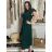 Šaty dlouhé elegantný letný krátky rukáv dámske BLANA (M/L/XL  ONE SIZE) TALIANSKA MÓDA IMD25115/DR M/L/XL  smaragdová