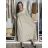 Šaty voľnočasové dlouhý rukáv dámske VIVA (S/M/L ONE SIZE) TALIANSKA MÓDA IMSM2511125/DUR S/M/L béžová