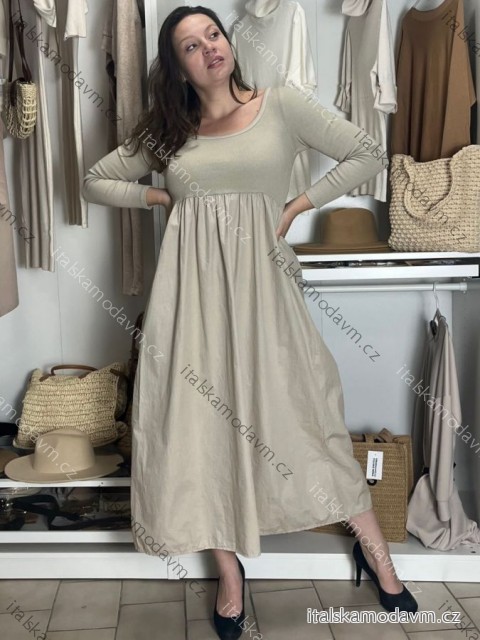 Šaty voľnočasové dlouhý rukáv dámske VIVA (S/M/L ONE SIZE) TALIANSKA MÓDA IMSM2511125/DUR